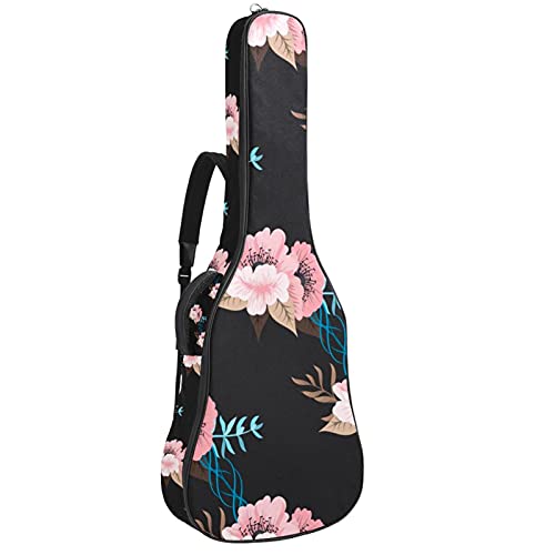 Sac à dos pour guitare acoustique 106 cm à fleurs pour aller en cours de musique