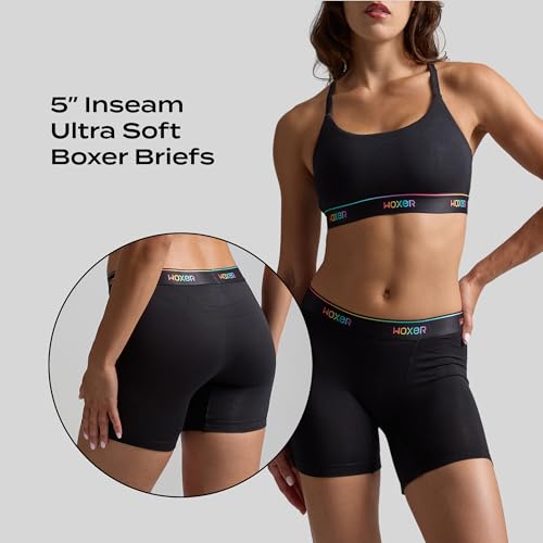 Image of Woxer Boxer Shorts for Women - 5 inch Baller Boy Shorts Underwear, Soft Modal, Chafe Free - Breathable & Moisture-Wicking