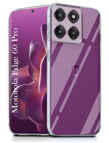 Image of Jkobi Back Cover for Motorola Moto Edge 60 Pro (Silicone Clear Shockproof Case with Camera Protection and Dust Plugs | Transparent)