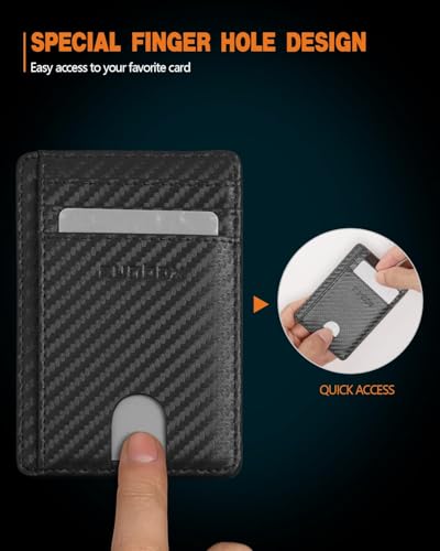 RUNBOX Slim Wallet for men Carbon Black & Oil Black card holder4
