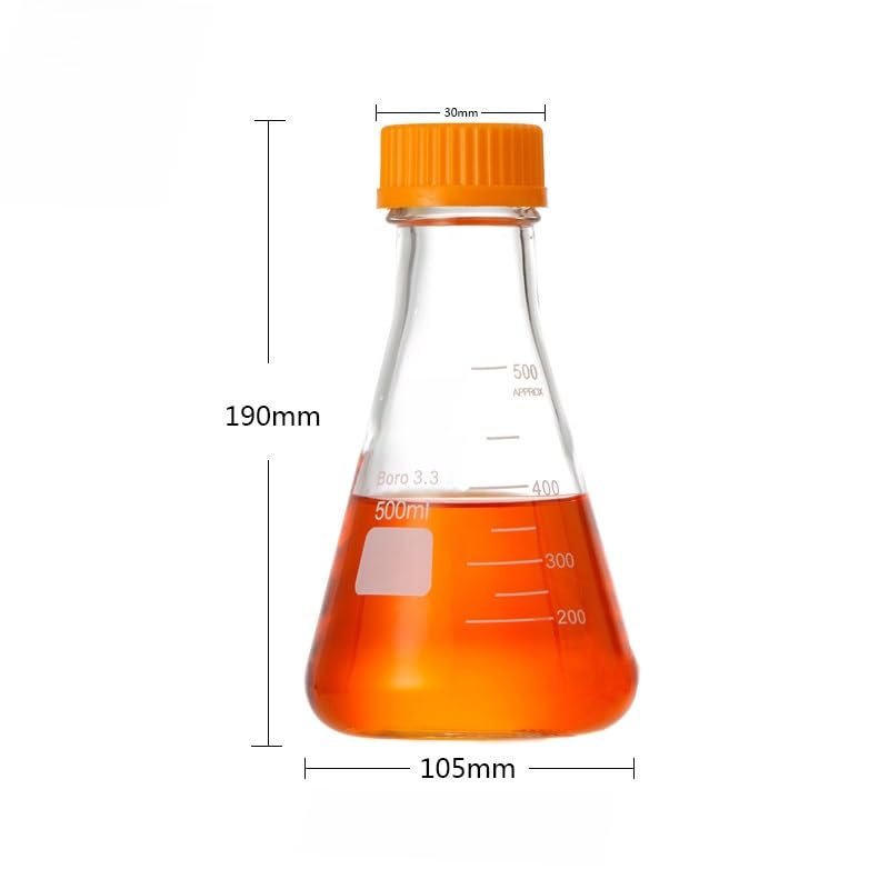 Szklana kolba stożkowa, Kolba stożkowa ze szkła borokrzemianowego z szyjką spiralną 250 ml, 500, 1000 do użytku laboratoryjnego(500ml)
