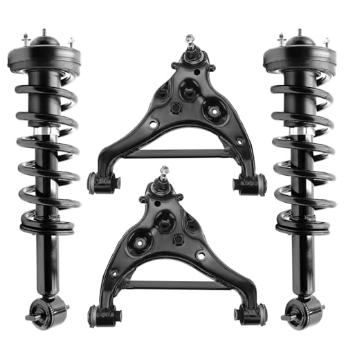 Image of Detroit Axle - Front Struts Kit for 2018-2021 Ford Expedition Lincoln Navigator 2019 2020, 2 Struts with Coil Spring Assembly 2 Lower Control Arms with Ball Joints Replacement Suspension Kit