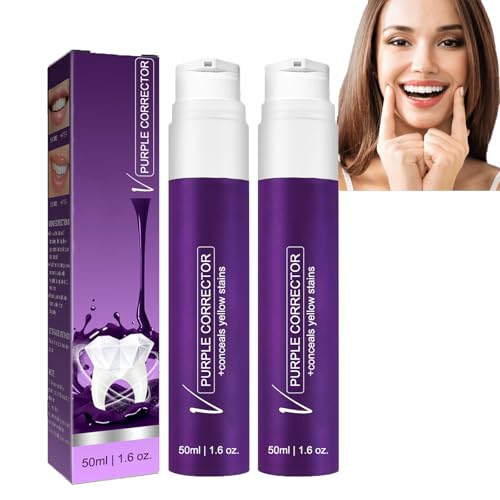 Dyceittdia 2PCS Pasta de Dientes, Pasta Dentífrica Morada, v34 Pasta Dentífrica Morada, Aclarar los Dientes, Eliminar las manchas Dentales, Limpieza Dental, 2PCS*50ml, toothpastes1