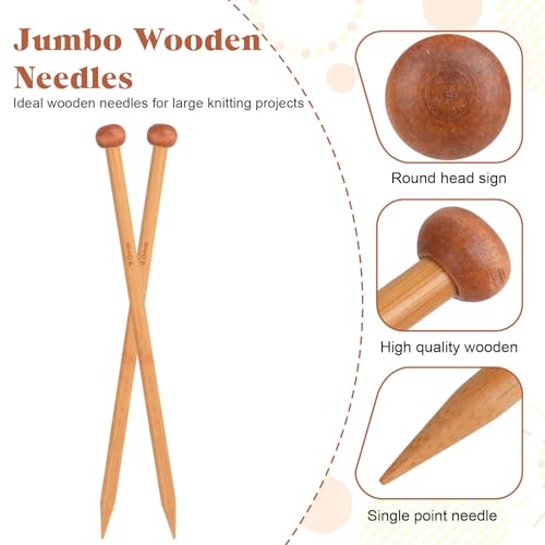 Tucnoeu 577781_1_UGHZAQEN 2Pcs Bamboo Knitting Needles 10-Inch Long Wooden Knitting Needles Knitting thumb #2