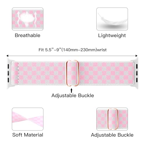 MITEV 6 Pack Stretchy Solo Loop Compatible with Apple Watch Band 38mm 40mm 41mm 42mm 44mm 46mm 45mm 49mm Women,Soft Nylon Elastic Braided Strap Wristband for iWatch Series 11 10 9 8 7 6 5 4 3 Ultra/SE by MITERV - Image 4