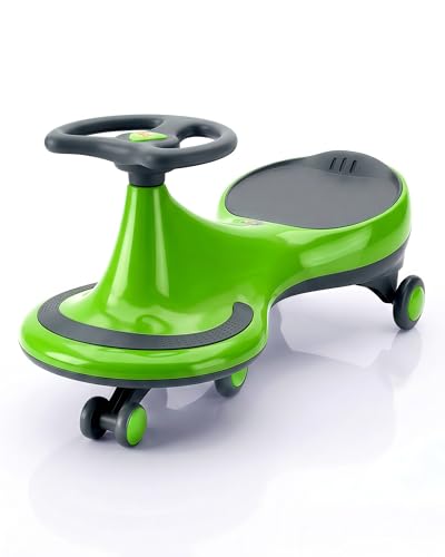 Image of Tygatec Swing Car Ride-On Toy for Kids | Self Propelled Wiggle Car | No Battery Required | Smooth Steering | Indoor Outdoor Toy Car | Green Color | Ages 2+