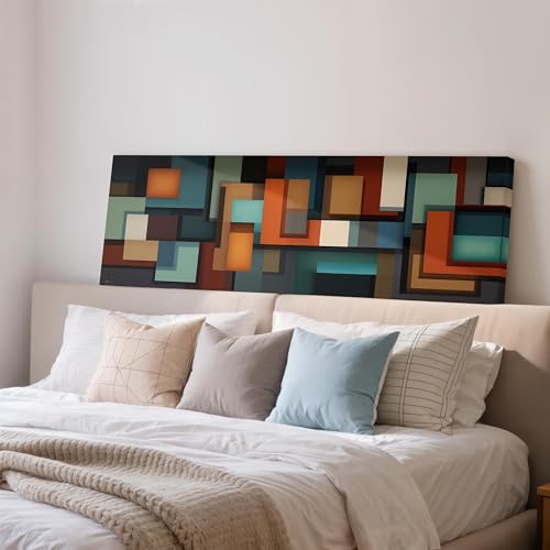 Tableau panoramique abstrait grand format 70x210 cm pour réchauffer l'ambiance