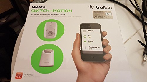 Belkin F5Z0340ca WeMo Domotique Détecteur de Mouvement avec Interrupteur WiFi et Détecteur de Mouvement Domotique Compatible Tablette Tactile, Smartphone IOS et Android