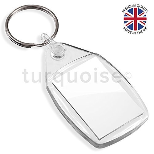 Buy Turquoise Clear Acrylic Blank Keyrings Key Fobs 35 x 24 mm Small