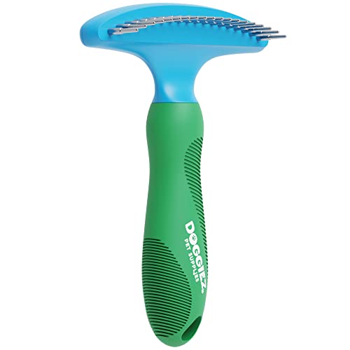 Grooming Rake Deshedding Brush - Single-Sided Undercoat Rake For Dogs Or Cats - Dog Brush For Shedding - Dematting Tool Dog Hair Brush For Long Haired Dogs - Dog Grooming And Cat Grooming Supplies #TOP4
