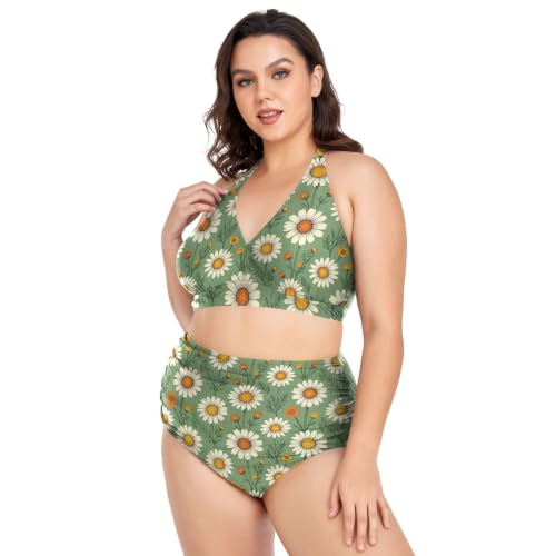Bikini grande taille rétro vert sauge : le maillot idéal pour effacer les complexes