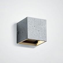 Square Cement Cement Wall Light Fixtures LED Grey 4.3in 5w Home Decoration Wall Sconce Lamp Background Wall Indoor Living Room Wall Porch Children's Room Warm Light Wall Lamp