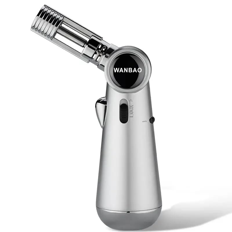 Heavy and Bulkiest Smoking Set Lighter with Flame Lock Button and Flame Size Adjustment Wheel | Can Move Neck Upto 45 Degree-image-44