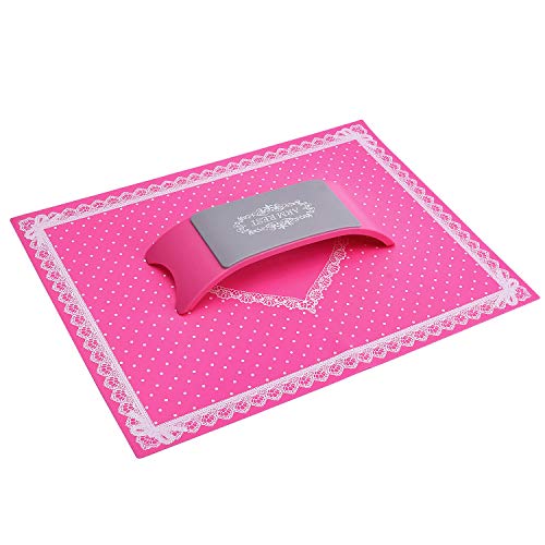Noverlife Nail Art Silicone Hand Cushion Pillow, Manicure Table Mat Desk Pad Silicone Nail Arm Rest, Foldable Washable Manicure Set Tools, Salon Practice Hand Holder Cushion #TOP7