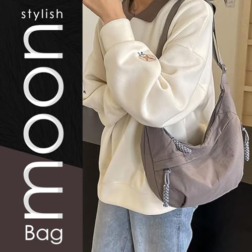 Image of Lyrovo Travel Crossbody Crescent Bags for Women Over Shoulder Purse with Zipper Half Moon Sling Bag & Waist Bag Unisex Chest Bag
