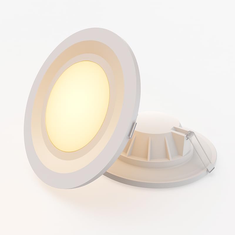Image of elleys' Zain 6 Watt Junction Box Led Ceiling Light| Cut Out- 75 mm|BIS Certified| Warm White Color Ceiling Light for Hall,Room,Office | Led Downlighter Colour (Warm White) Pack of 8