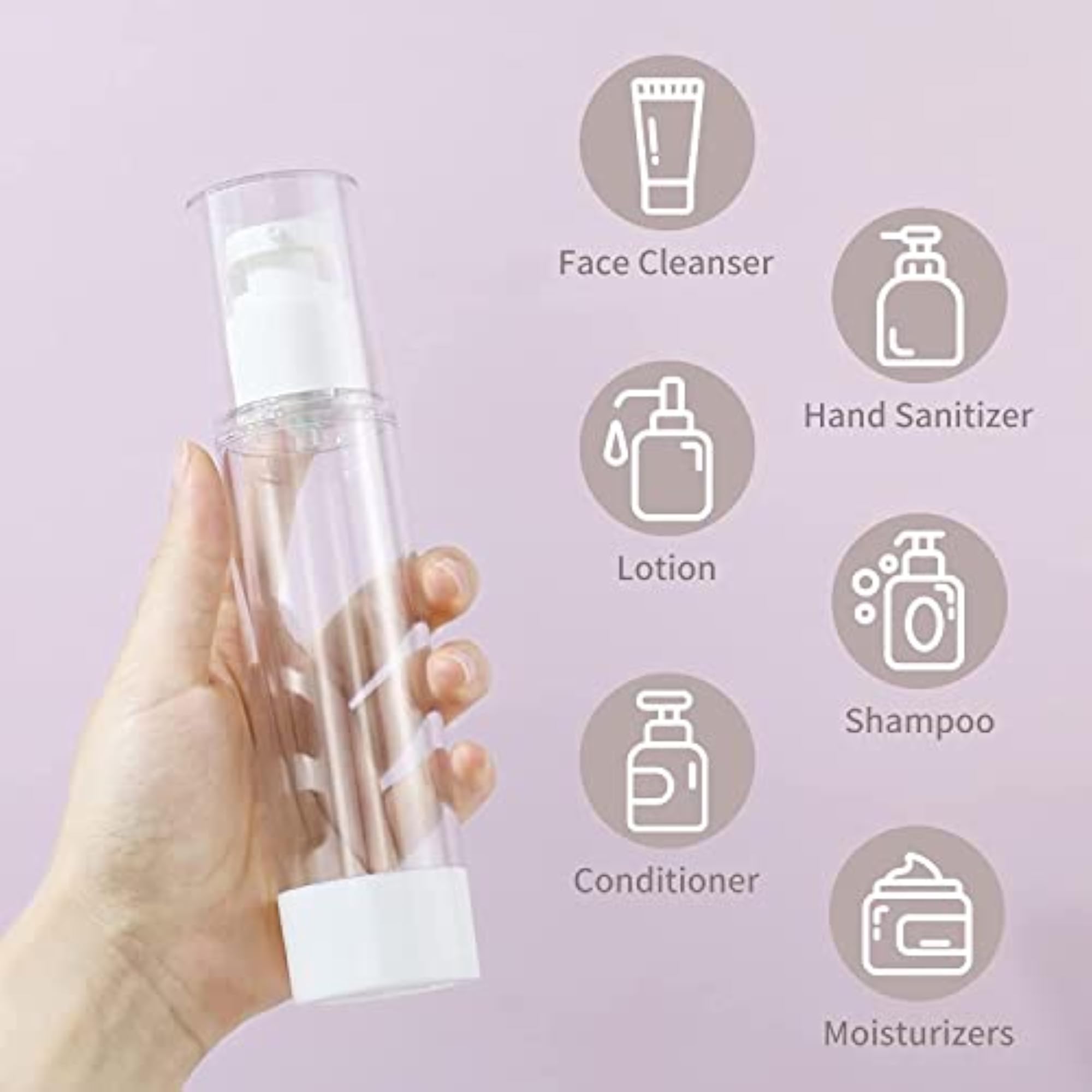 Set of 2 PCS 30 ML White Airless Bottles