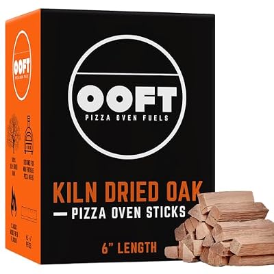 OOFT Pizza Oven Wood - 100% Kiln Dried Oak Cooking Wood - Perfect for Ooni, Gozney, Solo Stove & Other Brands - 12-14lb Box - High Heat & Slow Burn - Great for Grilling, Smoking, BBQ Wood (6 Inch)