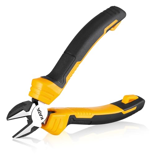 Image of KATA 6-Inch Diagonal Cutting Pliers, Wire Cutter for Home Repair and Crafts | Compact diagonal side cutter for soft wire, zip ties, cable ties, chicken wire, garage DIY, home tasks with comfort grip