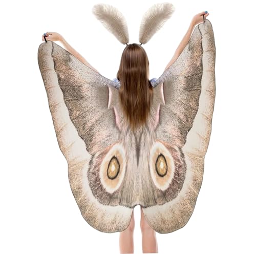Aile de Papillon Halloween avec Serre-tête en Plumes Imprimé des Deux Côtés