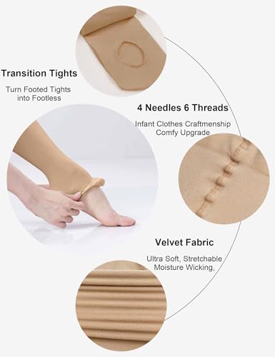 Image of Daydance Toddler Girls Women Soft Ballet Convertible Tights for Dance, Gymnastics, Under Dress, 60D, 2-15 Years, Women Size