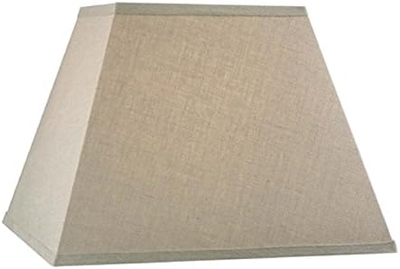 Upgradelights Beige Linen Square Mission Style Nickel Clip On Chandelier Lampshade Beige Linen