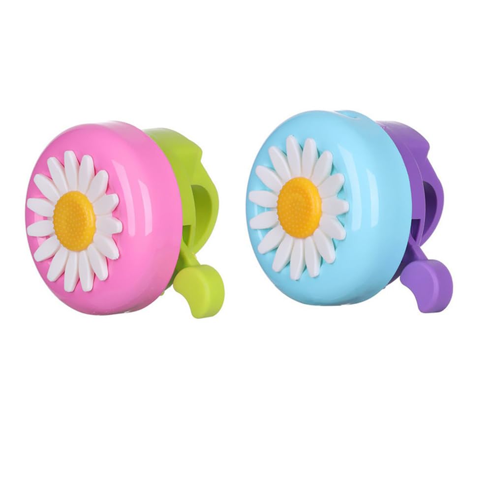 Leadigol Bike Bell Multi-Color Kids Funny Bicycle Bell Daisy Flower Horns Bike Girls Cycling Ring Alarm Sunflower Style Bell Chrysanthemum Bike Bell