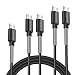 Micro USB Cable,Puridea 5 Pack Extra Micro USB to USB 2.0 Cable, A Male to Micro B Charge and Sync Cord for Android/Windows/MP3/Camera and Other Device (7 Inch x 1,3Ft x 2,6Ft x 2)