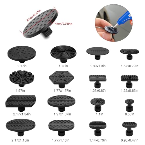 Image of Dent Puller Kit - Paintless Dent Removal Kit, Dent Repair Kit with Slide Hammer T-Bar, Bridge Puller, Car Dent Puller Kit for Auto Hail Damage Door Ding 38 pcs (with Glue Set)