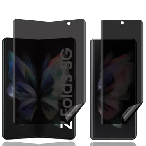 Privacy Screen Protector for Samsung Galaxy Z Fold 3, Anti Spy Screen Protector, Anti Scratch, Anti Fingerprint, Full Coverage Soft TPU Film Bubble-Free Anti-spy Protective Film for Galaxy Z Fold 3 5G