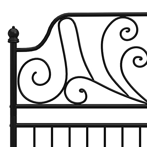 Myheimly Bettgestell Metallbett Schlafzimmer Bett Doppelbett Schlafzimmermöbel Bettrahmen Lattenrost Pulverbeschichtetes Metall Bettgestell Schwarz,120 x 200 cm – Bild 7