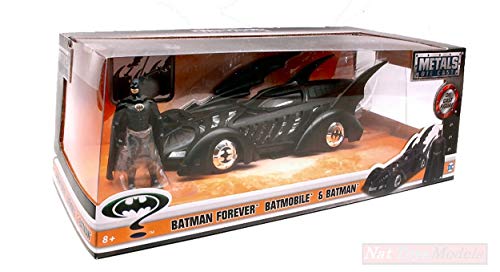 JADA TOYS JADA98036 BATMOBILE BATMAN FOREVER & FIGURE 1:24 MODELLINO DIE CAST compatibile con