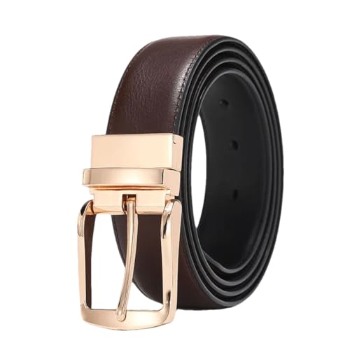 Men's Reversible Dress Belts Luxury Genuine Leather Belt For Daily Work Wear