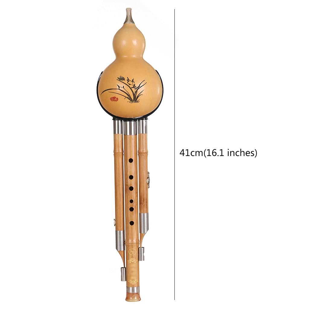 Mobkid Hulusi Musikinstrument C Down B Cucurbit Grundschule Anfänger Zero-Based Entry Musikinstrument Boxed (Color : Brown, Size : C-Key)