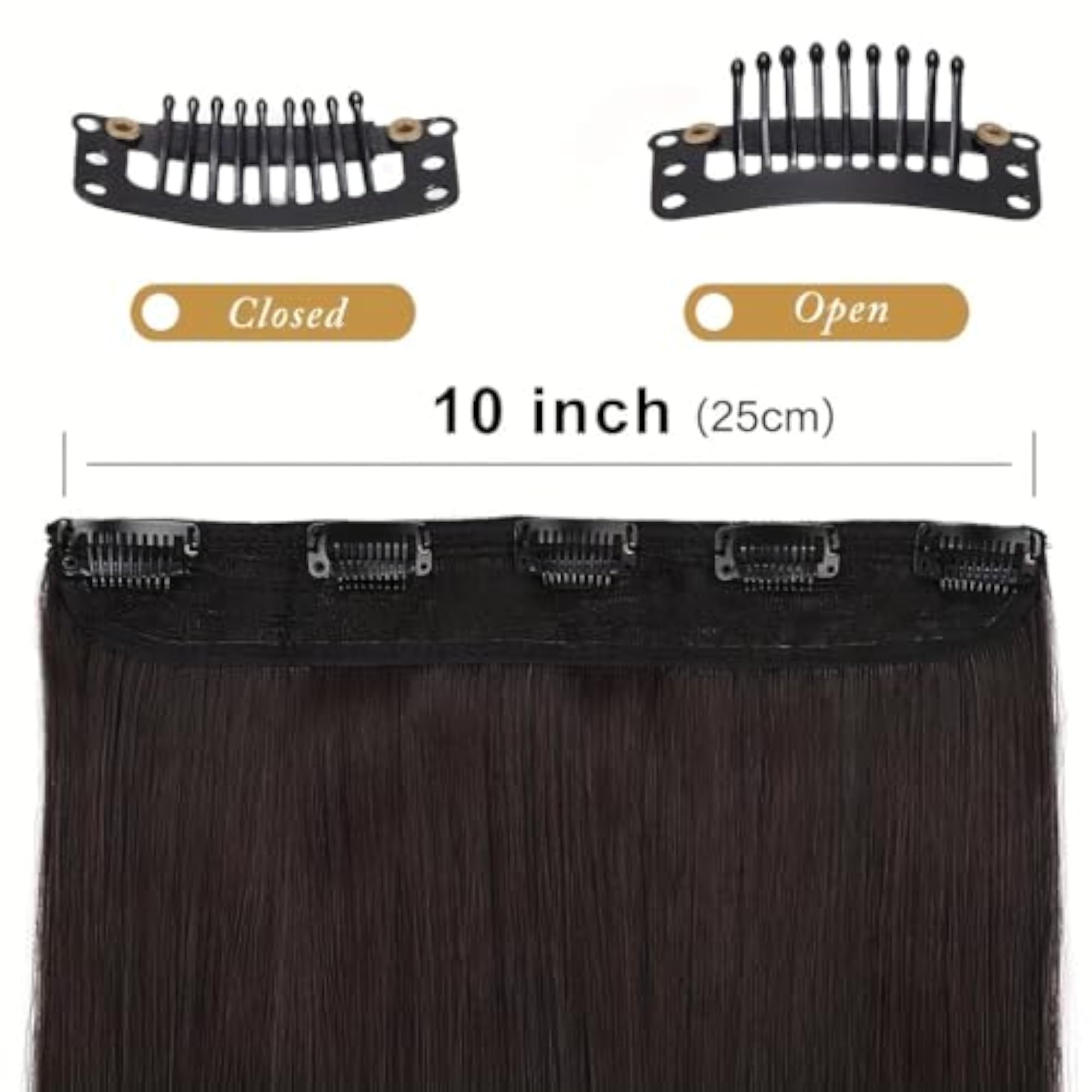 24" Synthetic Straight 5 Clips Hair Extension for Women