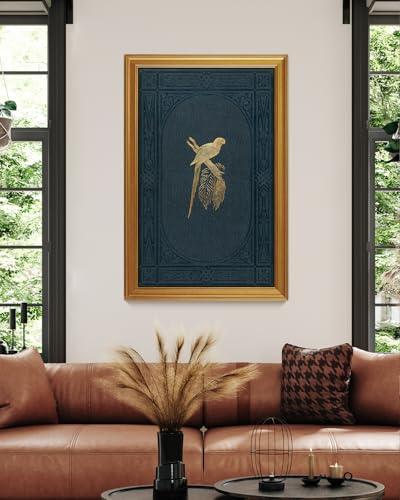 Image of VIYYIEA Vintage Gold Framed Wall Art for Living Room, Macaw Canvas Prints Home Decor, Large Oil Painting Picture, Bedroom Wall Decor Gifts for Friends or Family -【Macaw】-(36L x 24W)