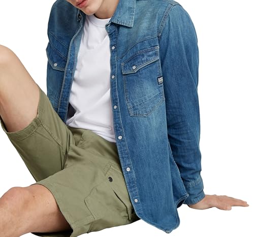 G-STAR Herren Dakota Slim Hemd, Blau (Faded Cricket Blue D23616-D252-D891), S – Ansicht 5