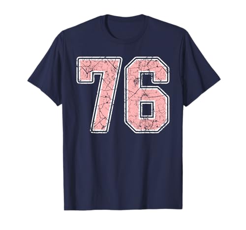 Pink and White Number 76 Jersey Player Uniform #76 Fan T-Shirt