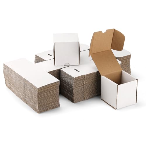 Image of ZBEIVAN 3x3x3 White Shipping Boxes Set of 50, Corrugated Cardboard Mailer Boxes for Packaging Small Business Mailing Gifts