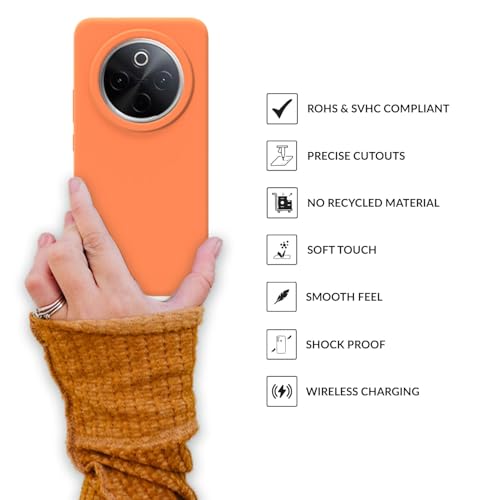 Image of SPRIG Compatible with Vivo T4 Premium SilkTone Back Cover Drop Tested Shock Proof Mobile Case for Men, Women, Boys and Girls with Camera Protection (Light Orange)