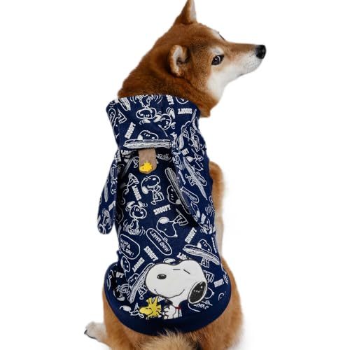 ペットパラダイス 犬 服 冬 デニム 風 パーカー トップス スヌーピー リード通し穴 秋冬 【参考 SM 柴犬 ビーグル (〜13kg) ペットパラダイス国内直営店72店舗展開2025/10/1時点】