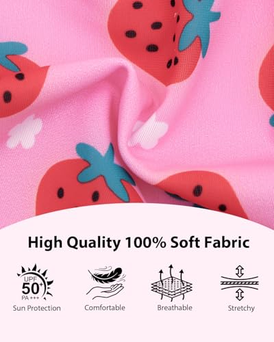 Image of CuteBone Pink Strawberry Pet Dress for Small Dogs, Cats - Ruffled Sleeves - Red Satin Bow - Sweet Daily, Playdate Dress