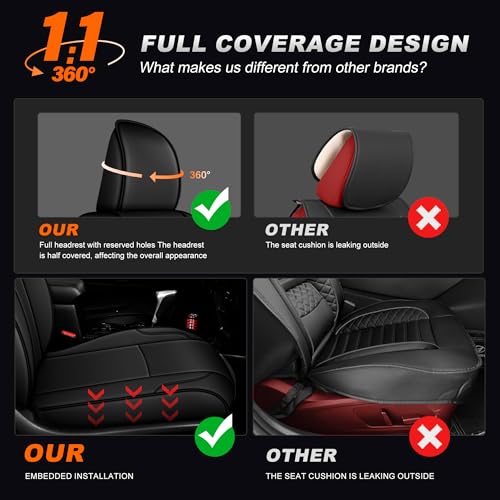 Image of AOMSAZTO Custom Seat Covers for Toyota 4runner: 7 Seats 2011 2012 2013 2014 2015 2016 2017 2018 2019 2020 2021 2022 2023 2024 Leather Car Seats Cover Full Set Black for 4 Runner 7 Seaters