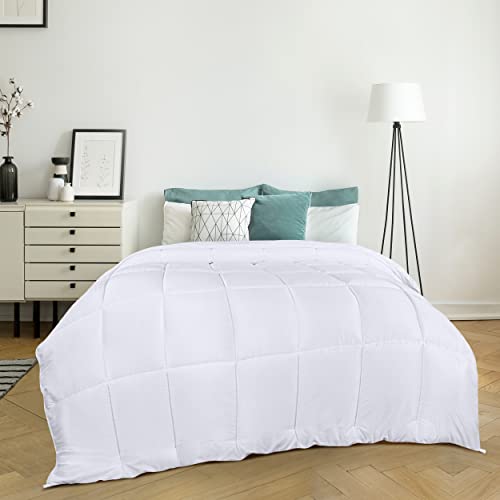 Image of Utopia Bedding Bettdecke 200x200 cm, Mikrofaser Ganzjahresbettdecke mit Eckschlaufen, Steppdecke mit Hohlfaserfllung 200 GSM (Wei). | Soft & Cozy Comforter with Ultra-Soft Touch Microfiber filling & Corner Tabs, Easy to Clean, Machine Washable