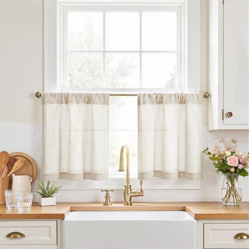 jinchan Crude Rustic Linen Curtains
