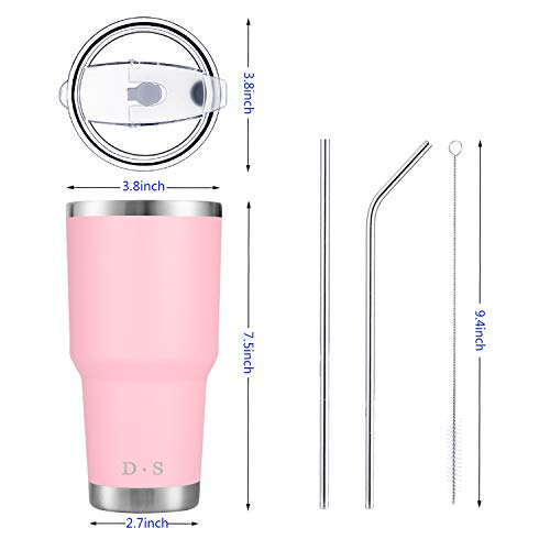 Image of D.S 30 oz Pink Tumbler Double Wall Vacuum Insulated Travel Coffee Mug