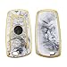 kwmobile Cover copri-chiave compatibile con BMW con 3 tasti controllo remoto (solo Keyless Go) - Guscio Protettivo chiavi Auto in Soft TPU - Custodia protettiva - Marmo oro/bianco/grigio