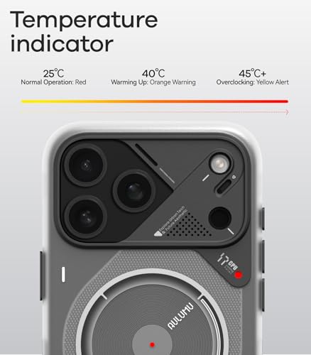 Image of Aulumu A17 iPhone 17 Pro Magnetic Thermal Case | CoolHyper | with Camera Control | IMD Technology | Compatible with Magsafe | Touch Translucent Gray