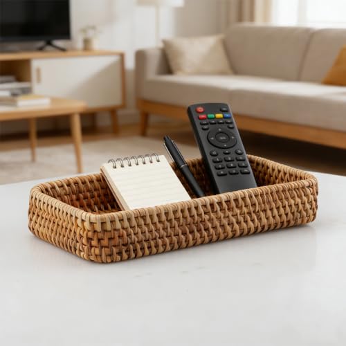 Hocadrv Körbe Aufbewahrung Geflochten Dekotablett Geflochten Aufbewahrungskorb Geflochten Tablett Rattan Geflochtene Körbe