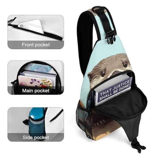 Red Rose Sugar Skull Sling Bag for Men Women - Adjustable Crossbody Chest Backpack, 15" Travel Hiking Fanny Pack4